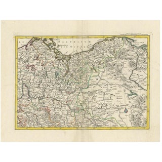 German Map of North-Central Europe For Sale