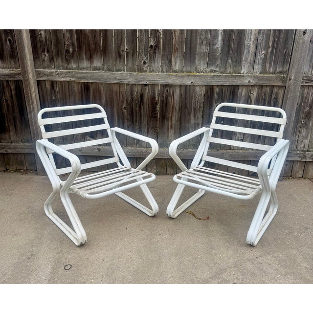 Metal Vintage 1980's Mallin Outdoor Dining Set For Sale - Image 7 of 10