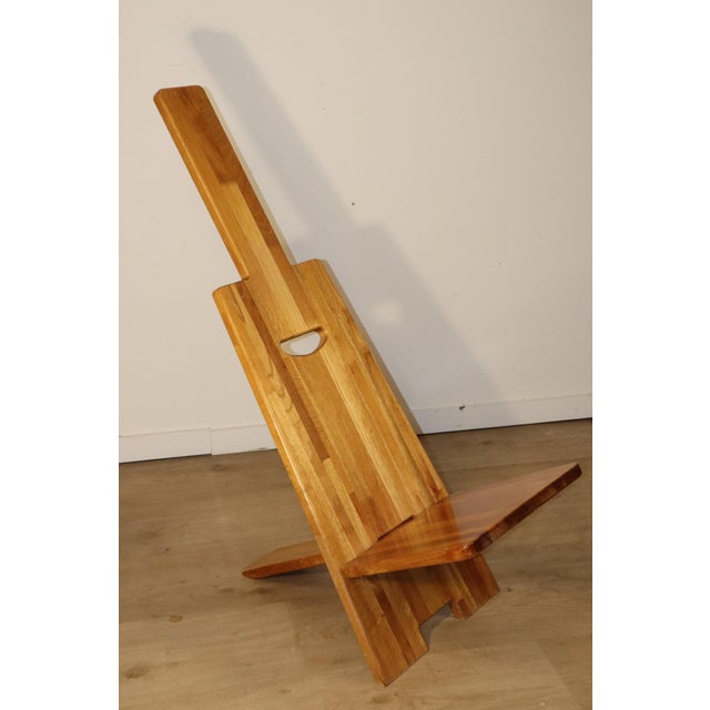 1980s Brutalist Sculptural Lounge Chair in Elm, 1980s For Sale - Image 5 of 18