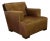 Contemporary Low Profile Cognac Colored Animal Hide Arm Club Chair For Sale