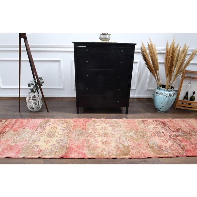 Persian 1970s Vintage Handmade Wool Cotton Pink Area Rug For Sale - Image 3 of 11