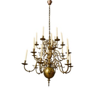 19th Century Dutch Crown Chandelier with Eighteen Arms For Sale
