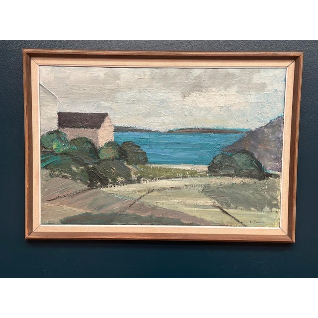Einar Persson, Coastal Motif, 1950s, Oil on Panel, Framed For Sale - Image 10 of 18