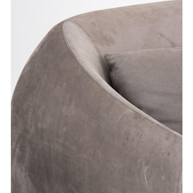 Modern Style Gray Suede Tub Chairs, Pair For Sale In New York - Image 6 of 6