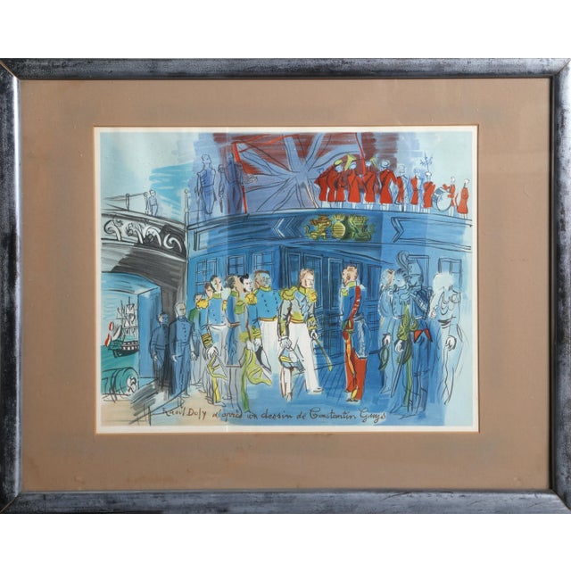 Impressionist Prince de Joinville Accueilli par un Amiral Anglais à Bord d'une Frégate Britannique (apres Constantin Guys), Raoul Dufy Lithograph For Sale - Image 3 of 3
