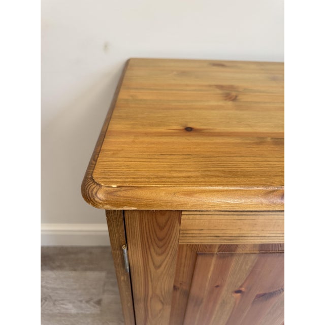 Rustic Pine Farmhouse Record Cupboard, 2000s For Sale - Image 3 of 12