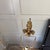 1980s John Richard Pillar Lamps Features Detailed Brass Palm Frond Accents and a Leaded Crystal Column - a Pair For Sale - Image 6 of 12