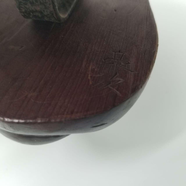 Hand-Carved Japanese Vintage Ofuku & Noh-Style Mask Trio on Wooden Panel – Signed For Sale - Image 9 of 17