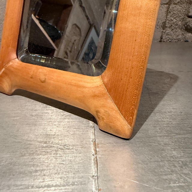 Mid-Century Modern Solid Blond Wood Tabletop Vanity Beveled Edges For Sale - Image 13 of 17
