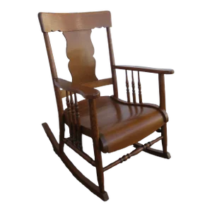 Victorian Early 1900s Oak Rocking Chair