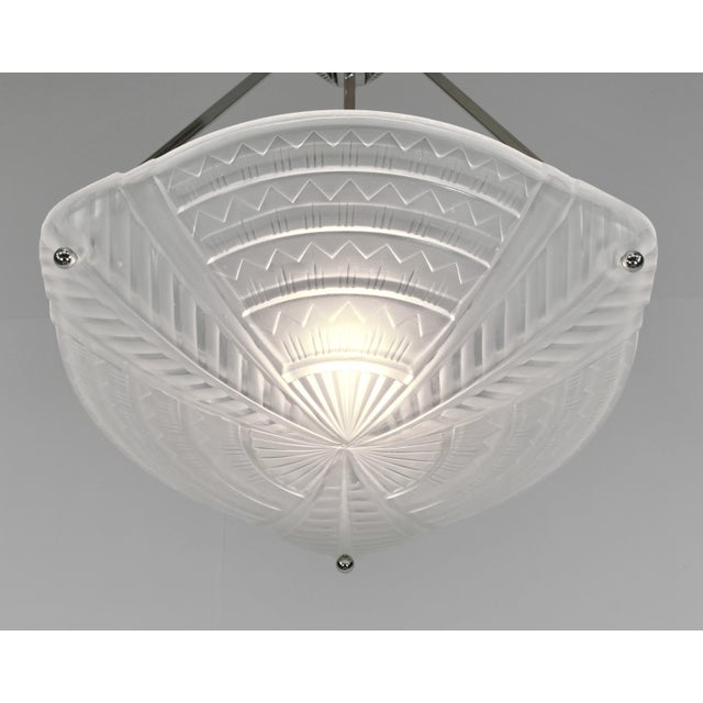 1930s Noverdy French Art Deco Pendant Light - 3 Available For Sale - Image 9 of 10