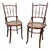 Antique Fischel Bentwood Chairs with Cane Seats, 1890s, Set of 2 For Sale