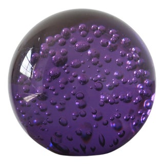 Vintage Italian Purple Paperweight Ball, 1970s For Sale