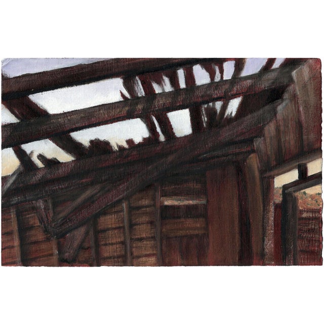 On the Road to "Nattyville" 3 by Lisa Lebofsky | Pencil and oil on paper Interior of a dilapidated building. For Sale