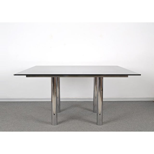Andre Dining Table in Chrome & Smoked Glass attributed to Tobia Scarpa for Gavina, Italy, 1968 For Sale - Image 12 of 18