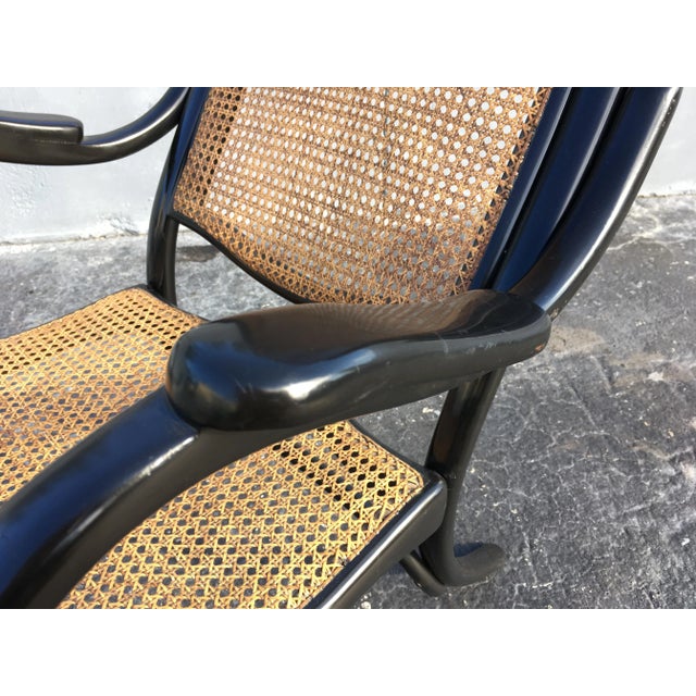 Late 19th Century Thonet Black Cane High Back Armchair For Sale - Image 12 of 13