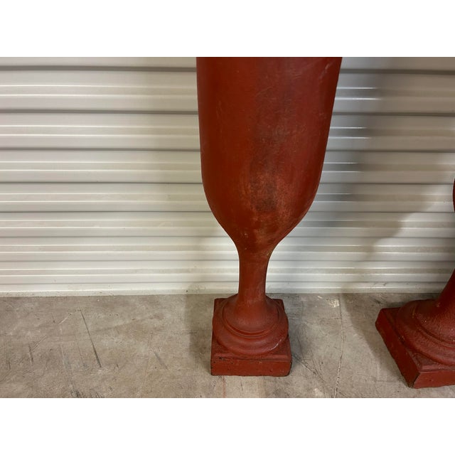 1920s Pair of 1920s French Art Deco Iron Urns For Sale - Image 5 of 10