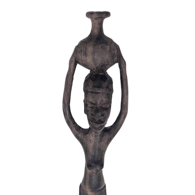 Coffee Vintage Handcarved Iroko Wood Letter Opener For Sale - Image 8 of 11