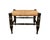 Antique Ebonized Hitchcock Stool / Footsool With Woven Rush Seat, Stenciling, & Spool Legs For Sale - Image 10 of 12