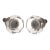 Pair of Vintage 1.25 In. Concave Octagon Clear Glass Cabinet Knobs For Sale