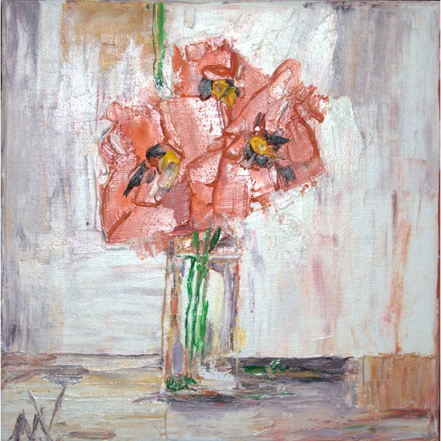 Natalia Vypritskaia, Poppies in a Glass Vase, Oil on Canvas, in New conditions. Designed from 2000 Signed by Maker