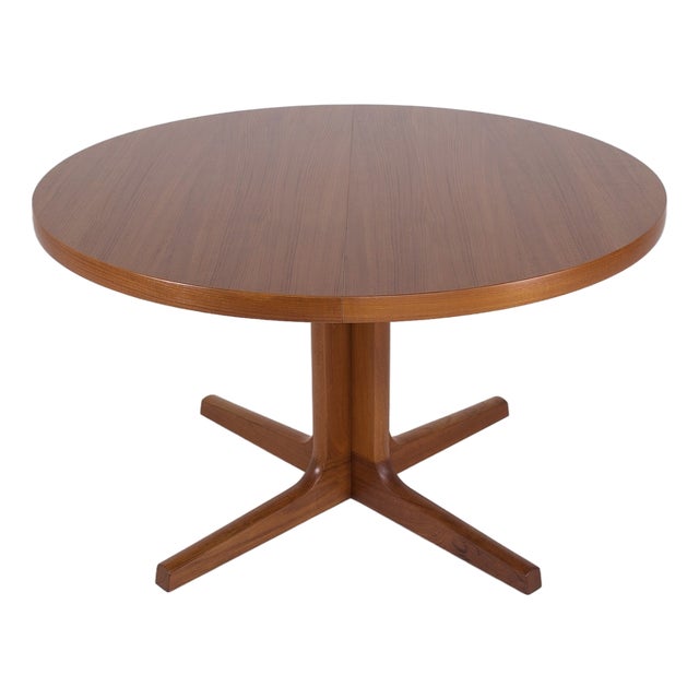 Round Teak Table with Two Extensions from AM Møbler, Denmark, 1970s For Sale