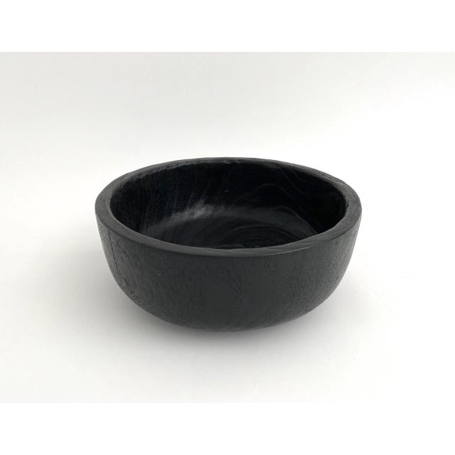 Contemporary Ebonized Wood Artisan Crafted Bowl For Sale - Image 3 of 7