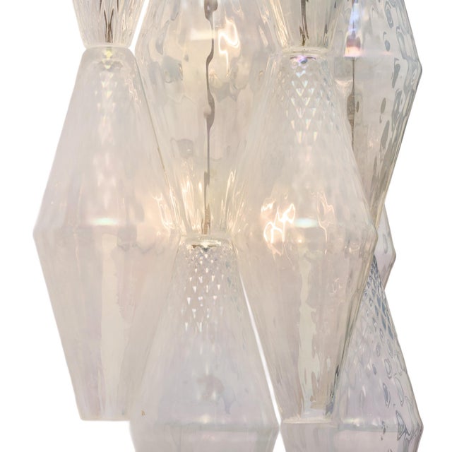 Iridescent Venetian Glass Sconces, Polyhedral, Murano, Italy For Sale In Austin - Image 6 of 9