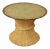 Sheaf of Wheat Vintage Bamboo, Rattan Round Glass Top Side Table For Sale
