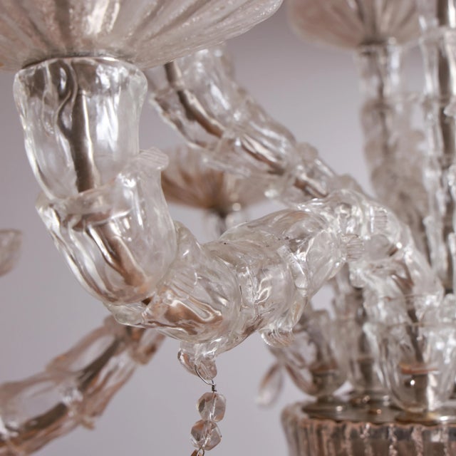 Glass Twelve Light Lilypad Chandelier For Sale - Image 4 of 8