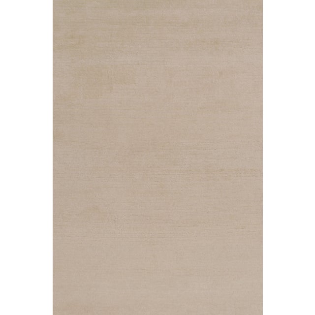 Rug & Kilim Rug & Kilim’s Oversized Modern Textural Rug in Beige and Cream Striae For Sale - Image 4 of 8