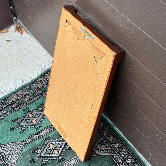 Vintage Petite Federal Style Split Column Wall Mirror With Brass Rosettes For Sale - Image 10 of 10