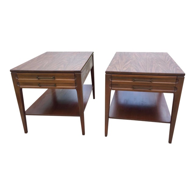 1960's Vintage Mersman Mid-Century Modern Wood End Tables - a Pair | Chairish