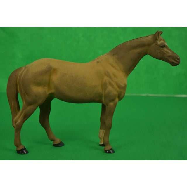 1950s Lead Horse W/ Tattersall Blanket Figurine For Sale - Image 5 of 11