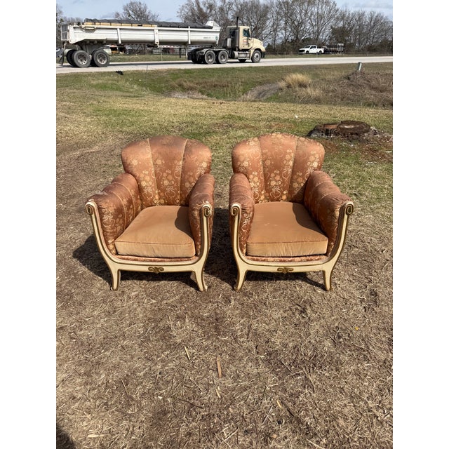Mid-Century Modern Classic 1940s French Art Deco Club Chairs - A Pair For Sale - Image 3 of 15