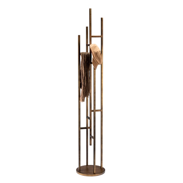 Not Yet Made - Made To Order Italian Freestanding Becrux Coat Rack in Burnished Metal For Sale - Image 5 of 7