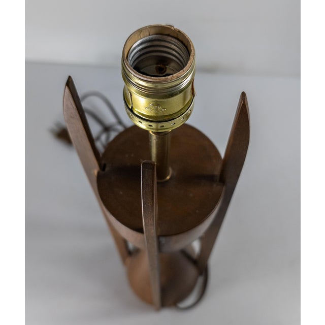 Wood 1960's Mid-Century Modern Table Lamp, Byron Botker for Modeline For Sale - Image 7 of 10