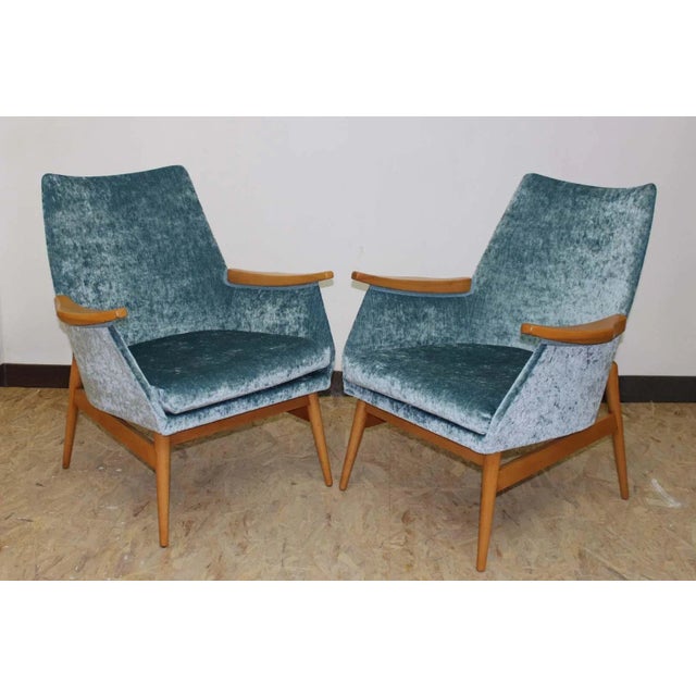 Mid-Century Velvet Armchairs, 1960s, Set of 2 For Sale - Image 9 of 9