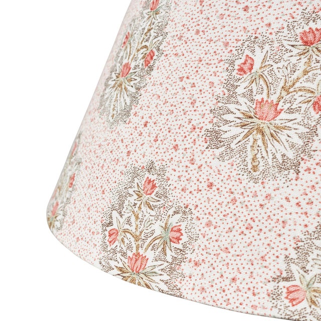 Schumacher Cassis Floral Linen Lampshade in Rouge Chairish