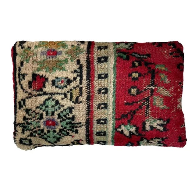 Vintage Handmade Rug Cushion Cover For Sale - Image 11 of 11