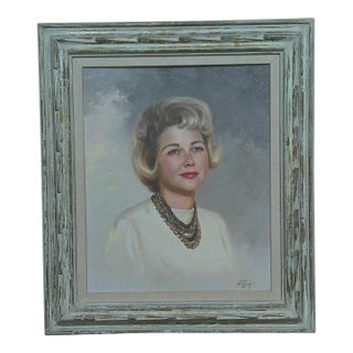 1960s Mid-Century Modern Portrait of a Lady For Sale
