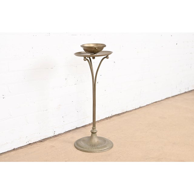Tiffany Studios New York Art Deco Silver Floor Standing Ashtray For Sale - Image 12 of 12