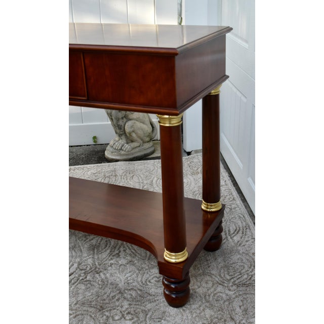 Vintage Statton Inlaid Mahogany French Empire Console Table W/Brass ...