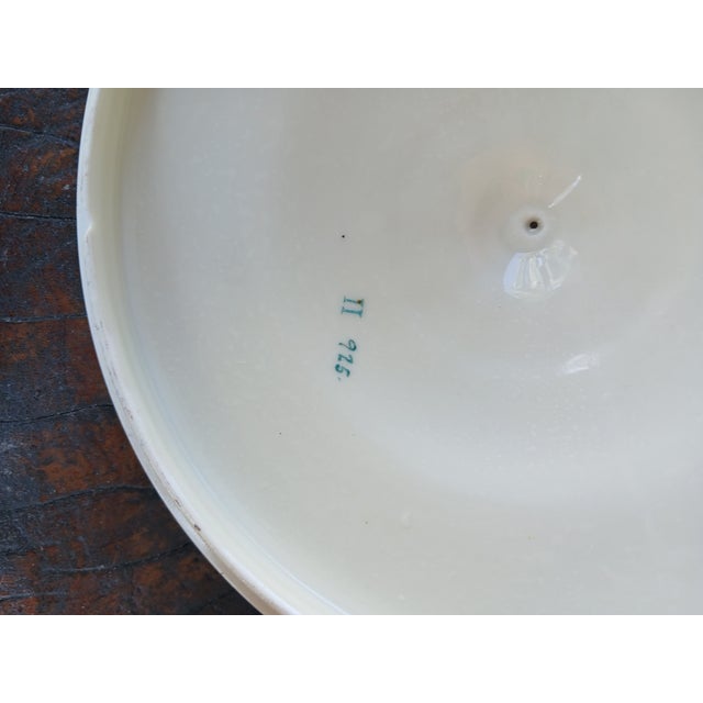 Ceramic Vintage 1930s Floral 22 Karat Gold Trim Round Covered Vegetable Dish by Victoria Czechoslovakia For Sale - Image 7 of 8