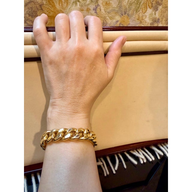 Vintage 14 Karat Yellow Gold 33.4Gm Cuban link Bracelet Unisex, 7.75 INCH For Sale - Image 13 of 18