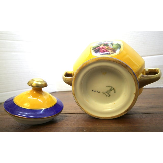 Czech Palt Gilt Porcelain Classical Scene Covered 1930s Sugar Bowl For Sale - Image 16 of 17
