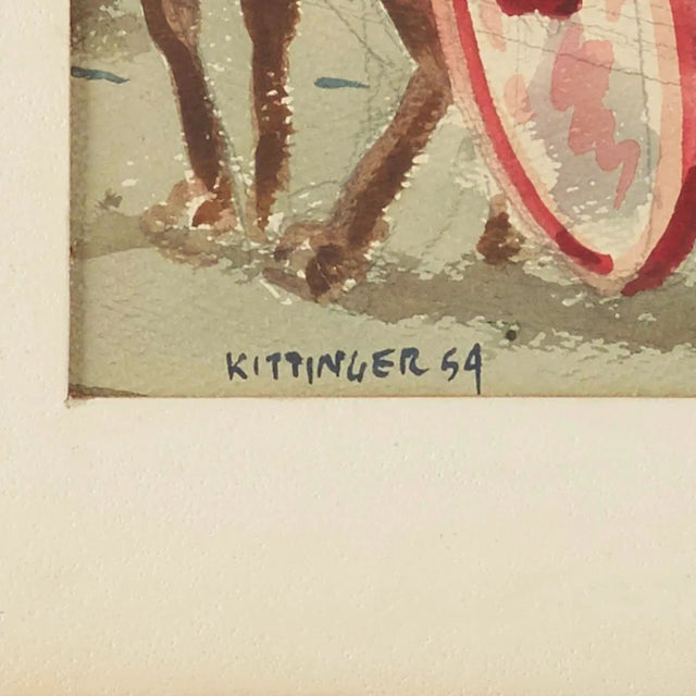 American 1950s Vintage New Orleans French Quarter Sydney Kit Kittinger Watercolor Painting For Sale - Image 3 of 4