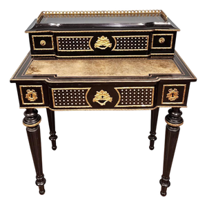 French Napoleon III Ebonised and Gilt Bronze Bonheur-du-Jour Writing Desk, 1880