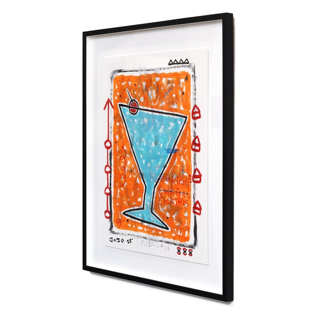 Contemporary One More Pour - Original Colorful Martini Pop Art Painting, Framed, by Gary John For Sale - Image 3 of 8