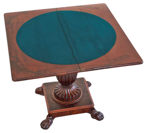 Antique Folding Pedestal Card Table, 19th Century